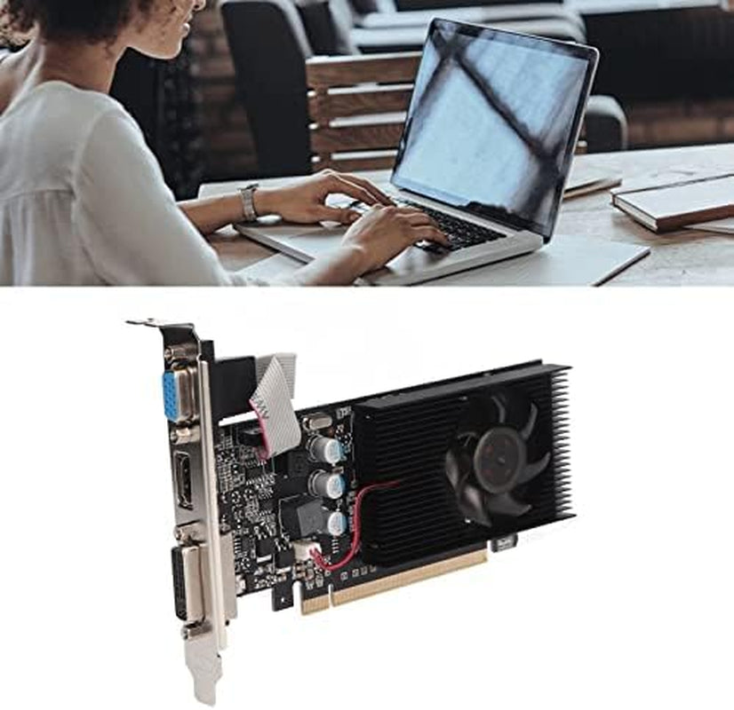610 Graphics Card, 2GB DDR3, Support Directx 11 64 Bit, Single Fan GPU PC Video Card, PCI Express 2.0, VGA, DVI,