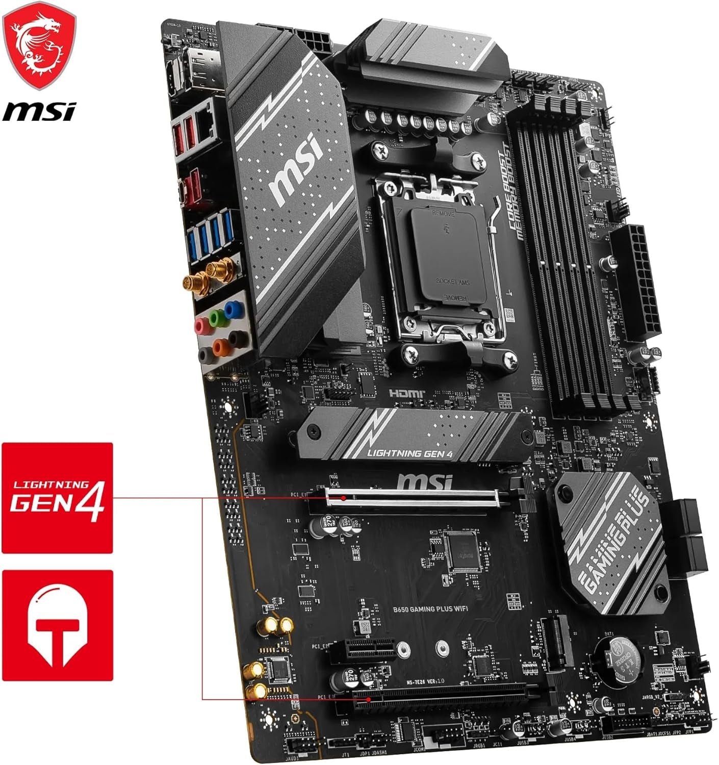 MSI B650 Gaming plus Wifi Motherboard AMD B650 Socket AM5 ATX