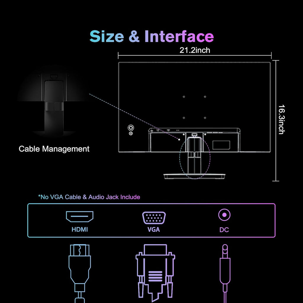 Monitor 24 Inch 100Hz Computer Monitor丨Fhd 1080P PC Monitor丨Hdmi丨Freesync丨Hdr丨Earphone Jack丨 Ergonomic Tilt for Home and Office