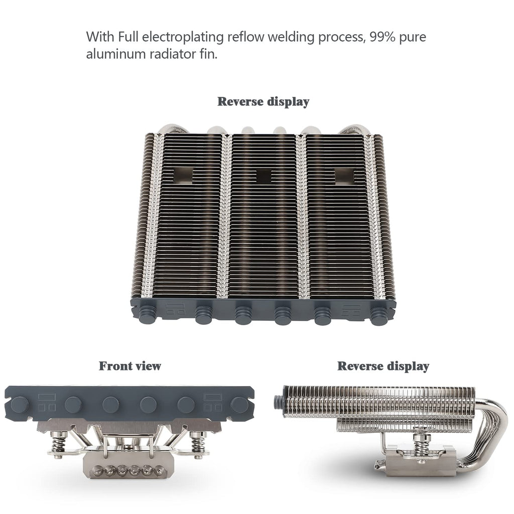 AXP120-X67 Low Profile CPU Air Cooler with Quite 120Mm TL-C12015 PWM Fan, 6 Heat Pipes, 67Mm Height, for AMD Am4/Intel LGA 1700/1150/1151/1155/1851/1200/2011/2066