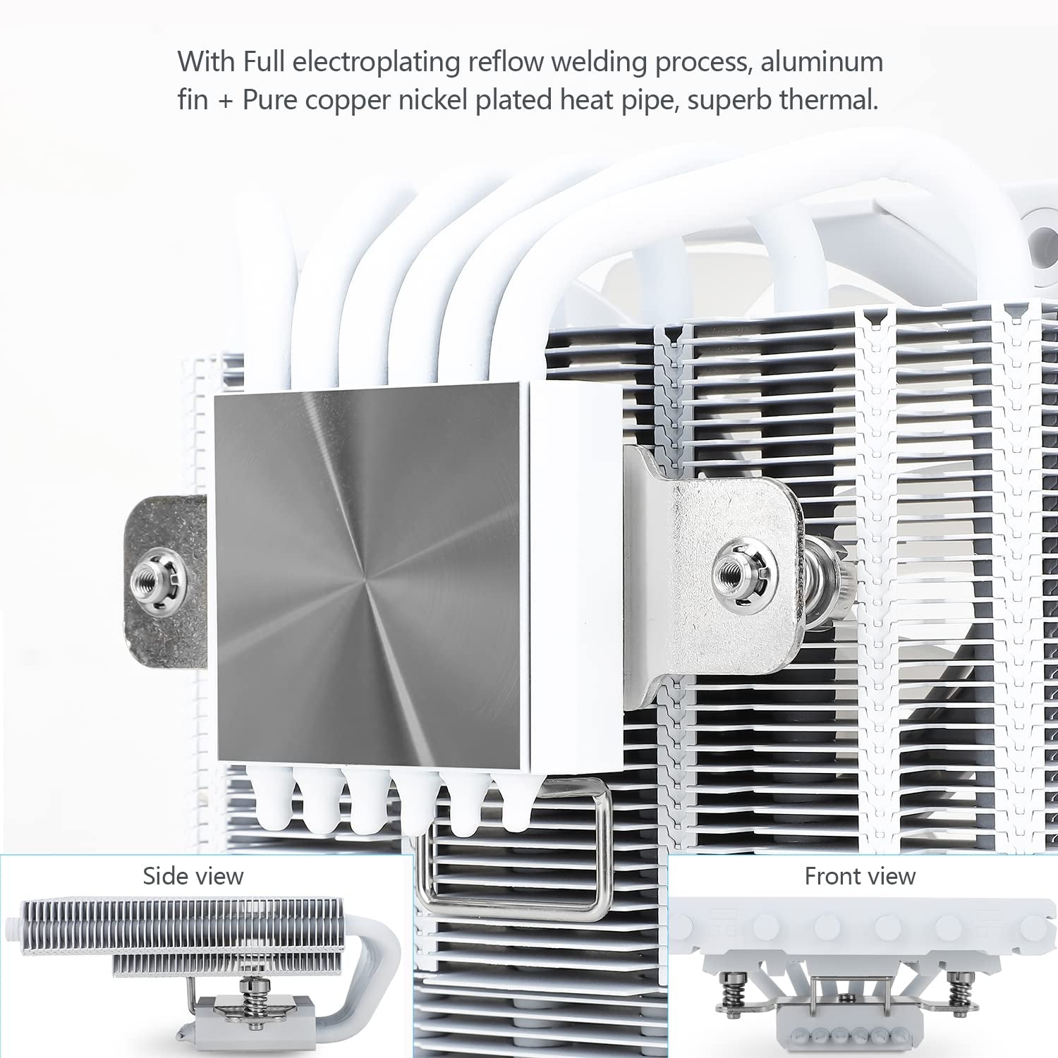 AXP120-X67 White ARGB Low Profile CPU Air Cooler with Quite TL-C12015W-S PWM Fan, 6 Heat Pipes, 67Mm Height, for AM4/ Am5/Intel LGA 1700/1851/115X/1200/2011,5V ARGB LED CPU Cooler,1800Rpm