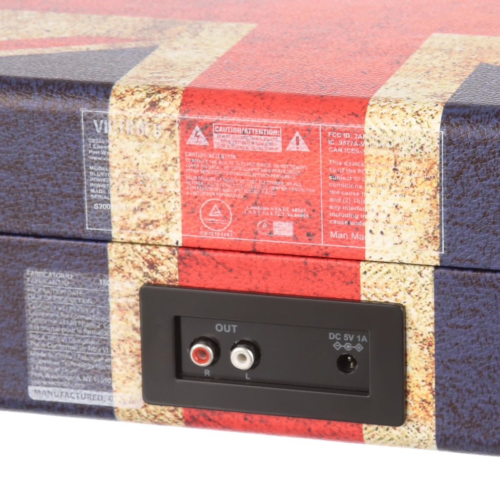 Victrola the Journey Bluetooth Suitcase Record Player with 3-Speed Turntable (Union Jack)