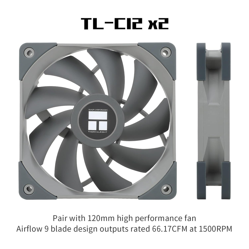 Peerless Assassin 120 CPU Air Cooler, 6 Heat Pipes, Dual 120Mm TL-C12 PWM Fan, Aluminium Heatsink Cover, AGHP Technology, for AMD Am4/Am5/Intel LGA 1700/115X/1851/1200/2011/2066 (PA120