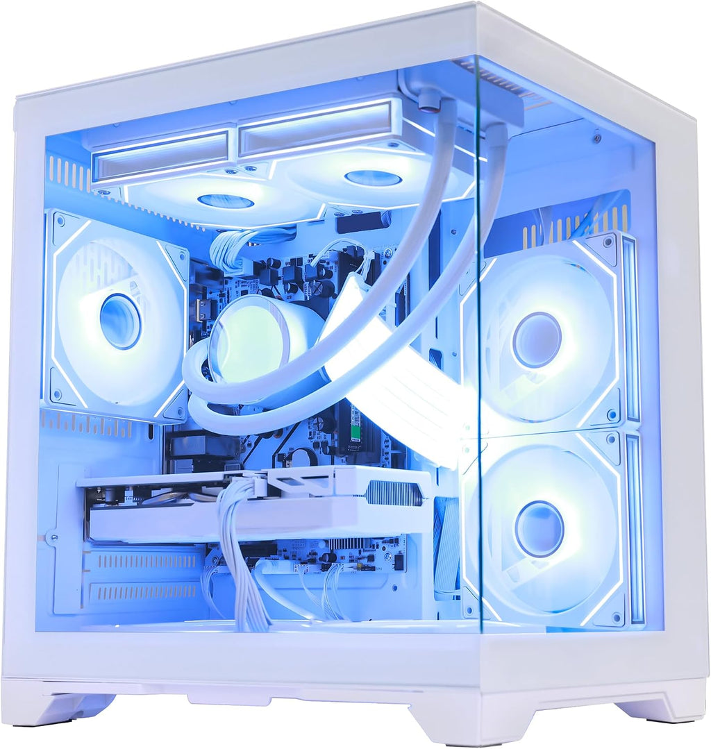 Gaming PC -AMD Ryzen 7 5700X 3.4 Ghz- RX 6500XT 4GB-16GB DDR4 RAM-1TB Pcie SSD-240 Liquid Cooler -Wifi &Bluetooth -ARGB Fans with Software Control-Windows 11 Desktop Computer-White