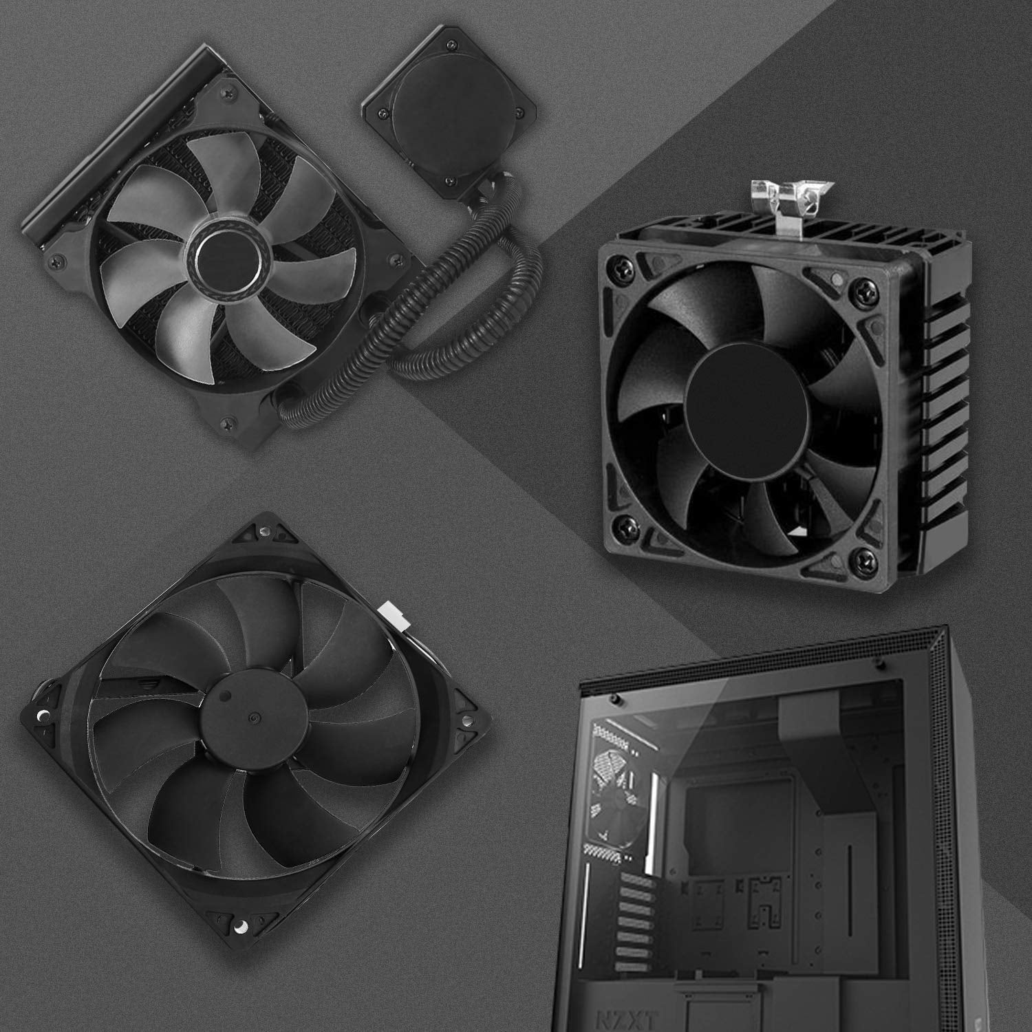 120Mm Computer PC CPU Fan 12V 4Pin PWM High CFM Computer PC CPU Cooler Case Cooling Fan 2 Pack 800-2200RPM