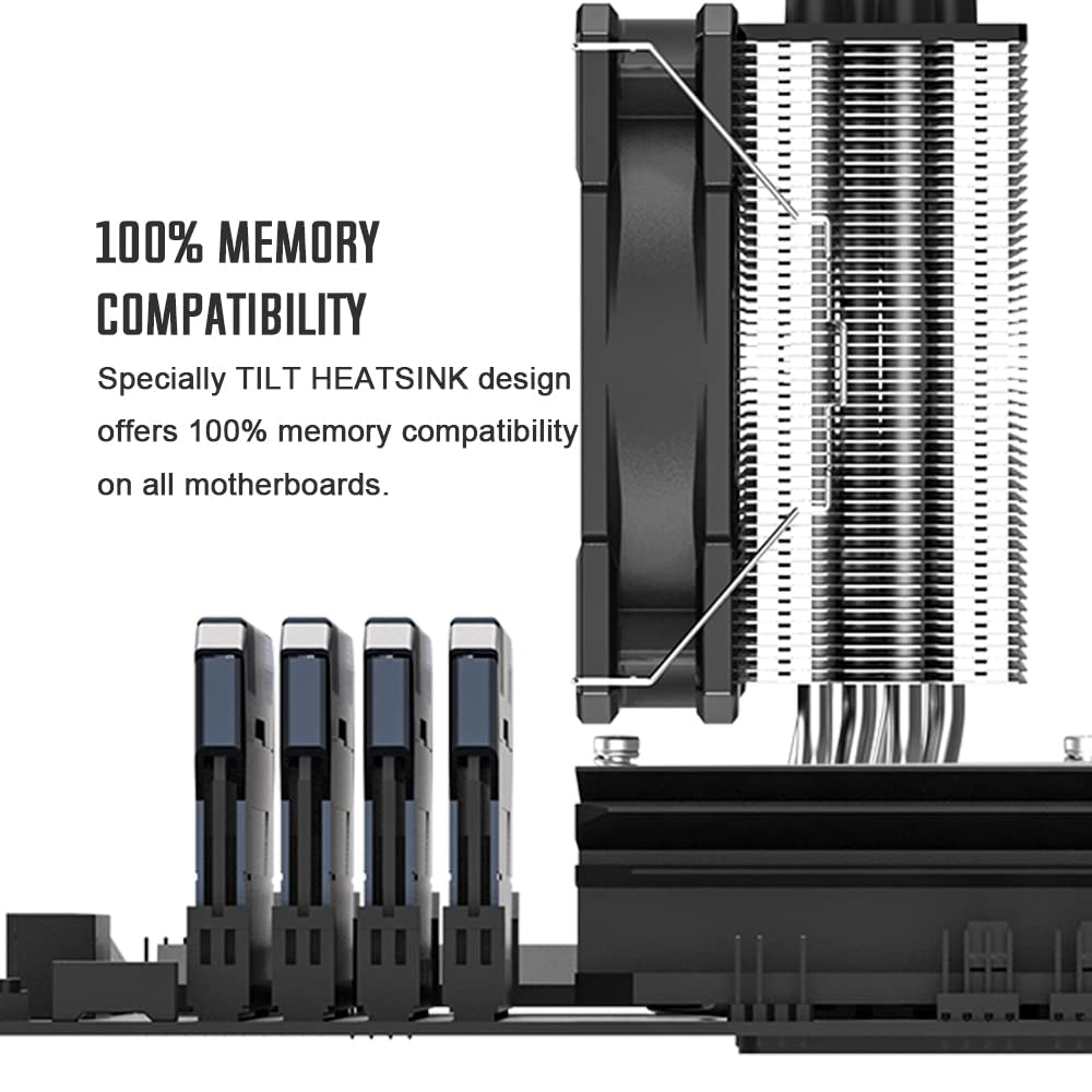 SE-224-XTS CPU Air Cooler, 4 Heatpipes, 120Mm High-Efficient Fan | Intel LGA1700/115X/1200 & AMD AM4/AM5 Sockets for Desktop PC, Full Memory Clearance, 220W