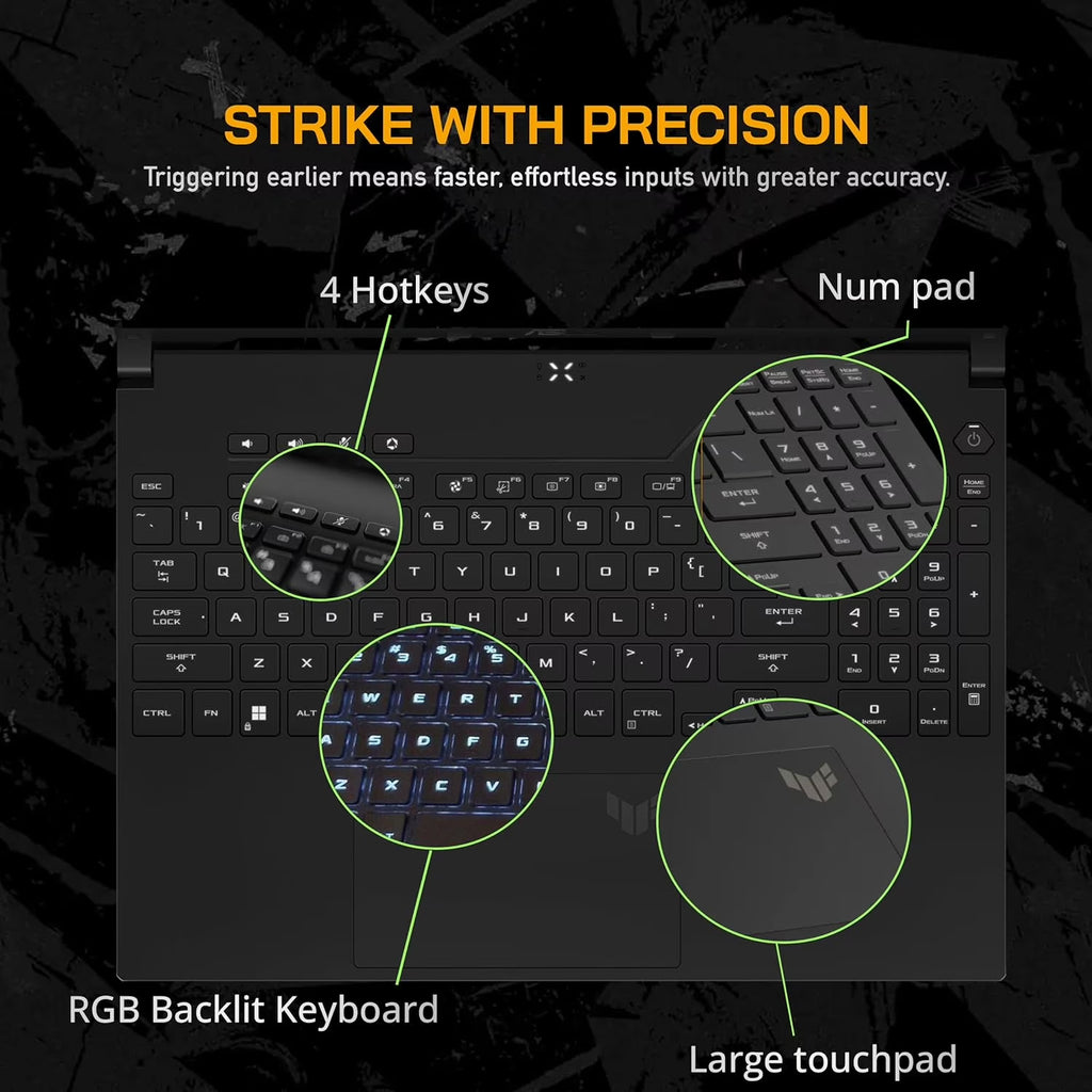 ASUS TUF 2024 Ultimate Gaming Laptop, 16" FHD+ 165Hz, AMD Ryzen 7 7735HS, AMD Radeon RX 7700S, 64GB DDR5 RAM, 1TB SSD, RGB Backlit KB, Wi-Fi 6, W11H, Black