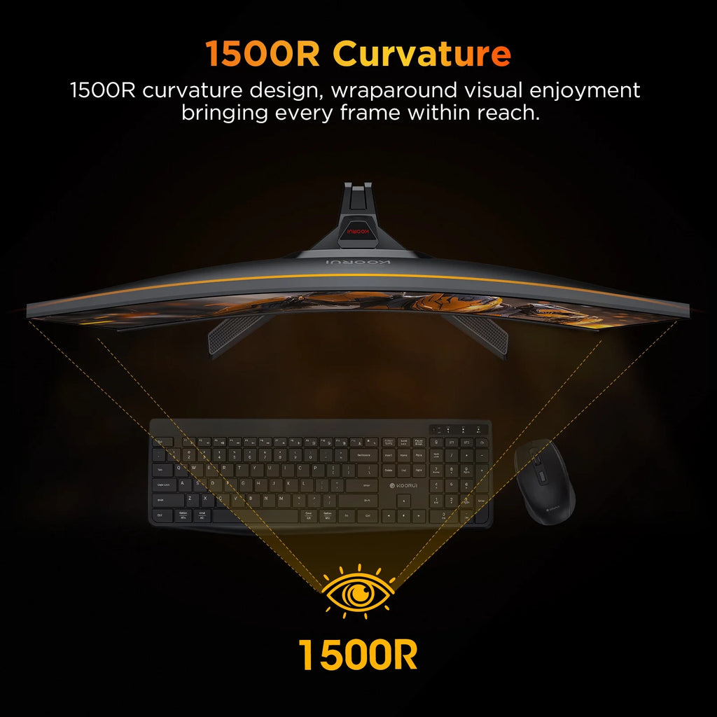 KOORUI 25" FHD Gaming Monitor, 240Hz 1080P Curved Monitor, Adaptive G-Sync, New, G2511XC