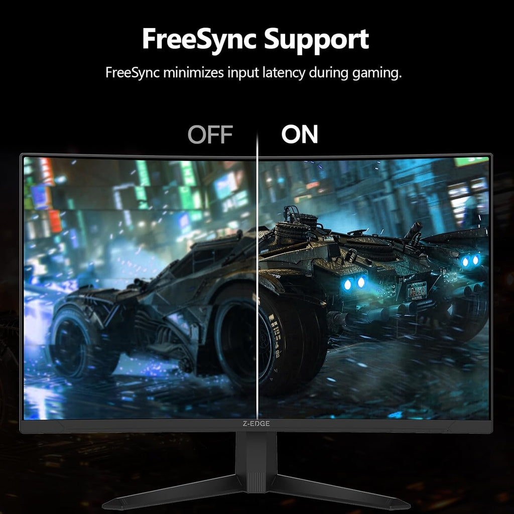 Z-Edge 27 Inch Curved Gaming Monitor, 1080P, 240Hz/300Hz Computer Monitor | UG27S 1500R Curved Screen for Office & Gaming, 1Ms, Freesync, Low Blue Light, 16.7M Colors, Dual DP & HDMI, Metal Stand