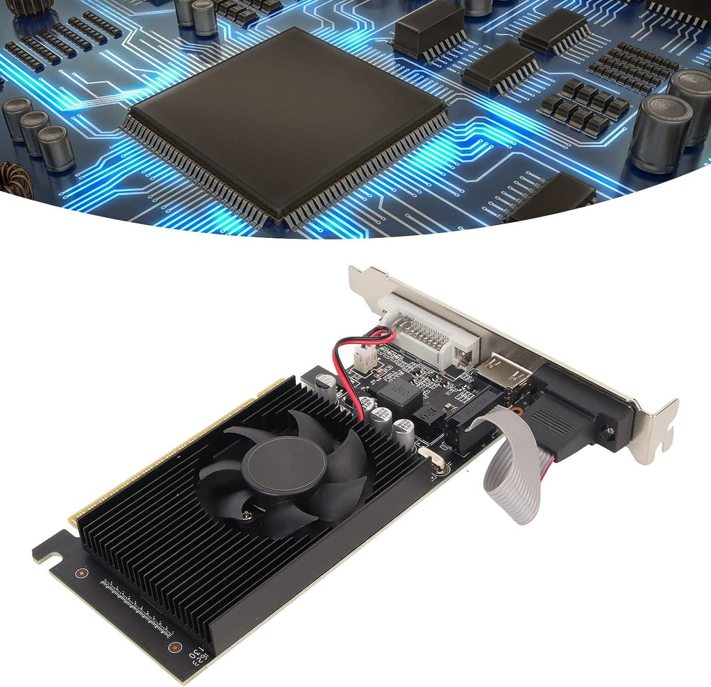 GT610 Graphics Card, 2GB 64Bit DDR3 Computer Gaming Graphics Card, DVI VGA, PCI Express 1.1 X 16, Single Cooling Fan, for Computer Desktop