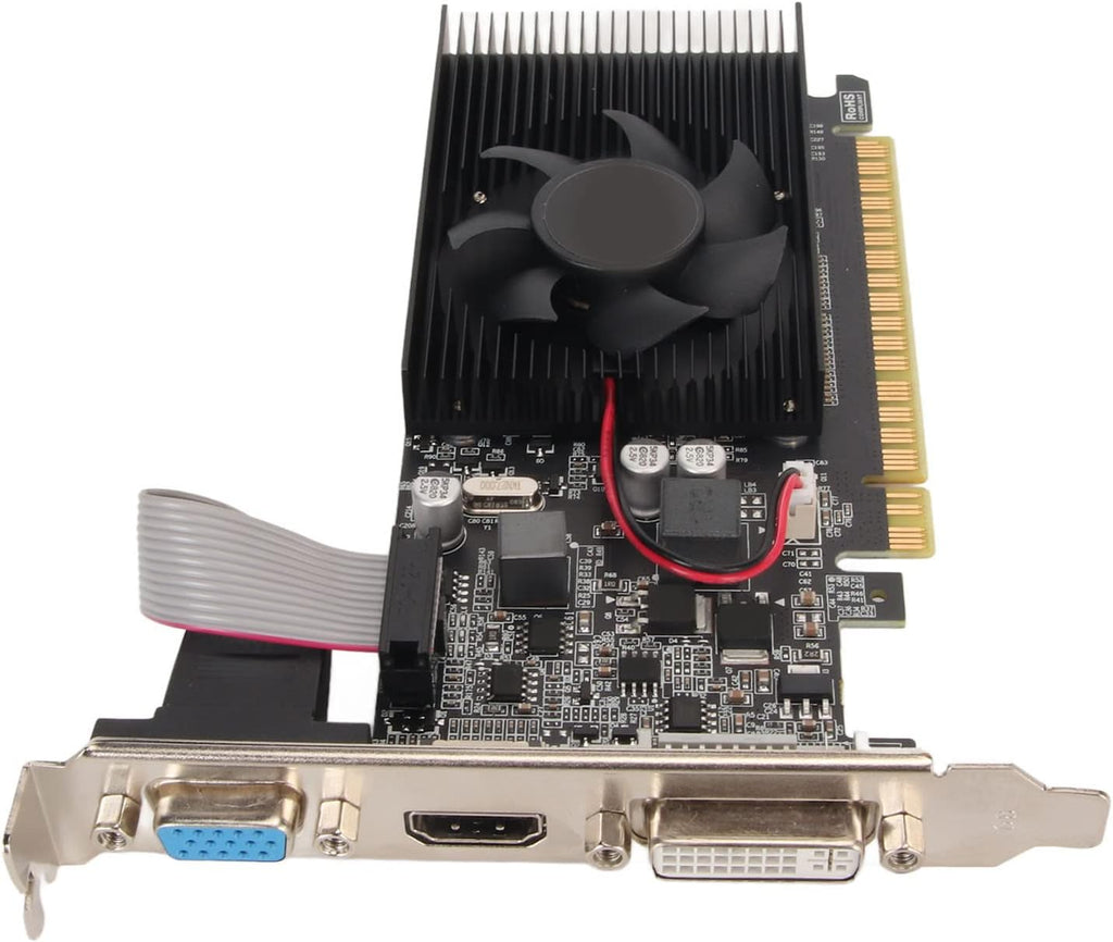 Graphics Card, 610 1GB 64Bit DDR3 PCI Express X16 2.0 Gaming Video Card with VGA DVI Port and Silent Cooling Fan for Desktop Computer