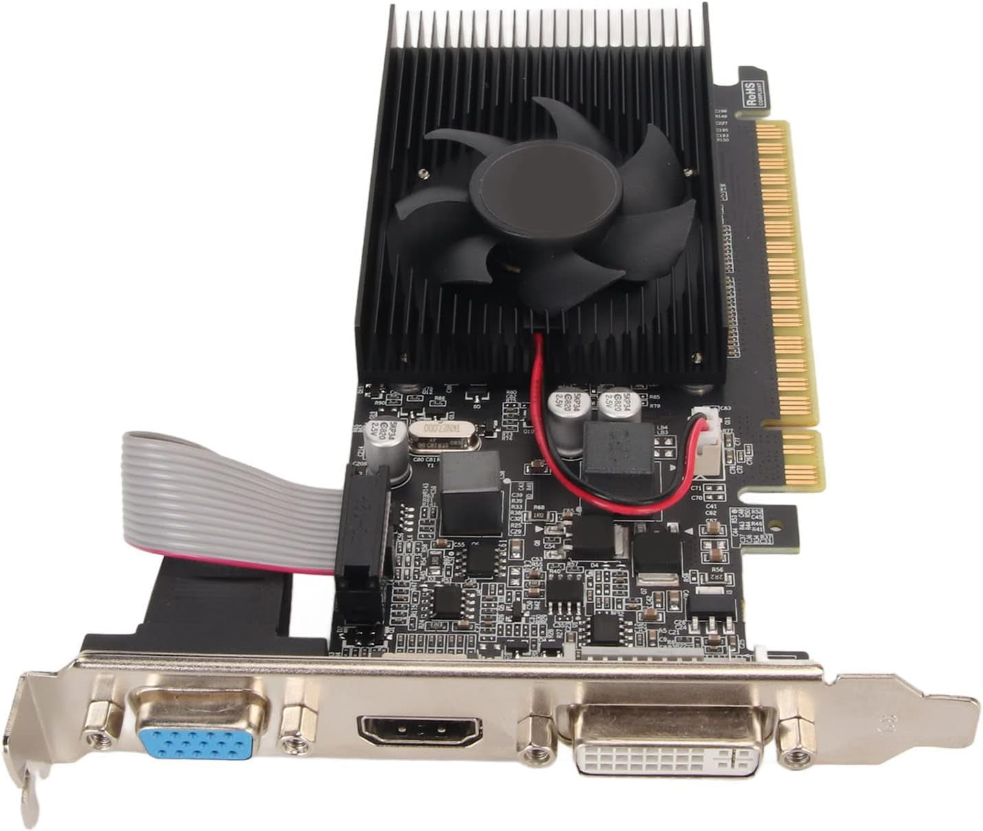 Graphics Card, 610 1GB 64Bit DDR3 PCI Express X16 2.0 Gaming Video Card with VGA DVI Port and Silent Cooling Fan for Desktop Computer