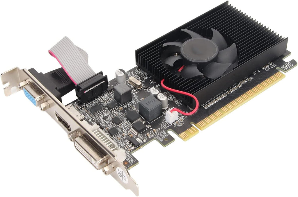 GT210 Graphics Card, 1GB DDR3 64 Bit PC Video Cards, PCI Express X16, Single Fan Air Cooling, Supports VGA DVI HD Multimedia Interface