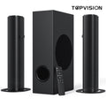 TOPVISION 4.1Ch Sound Bar with Subwoofer, 120W Separable Sound Bar for TV, 2-In-1 Detachable Sound Bar with Usb/Aux/Coaxial/Optical/Hdmi/Bluetooth