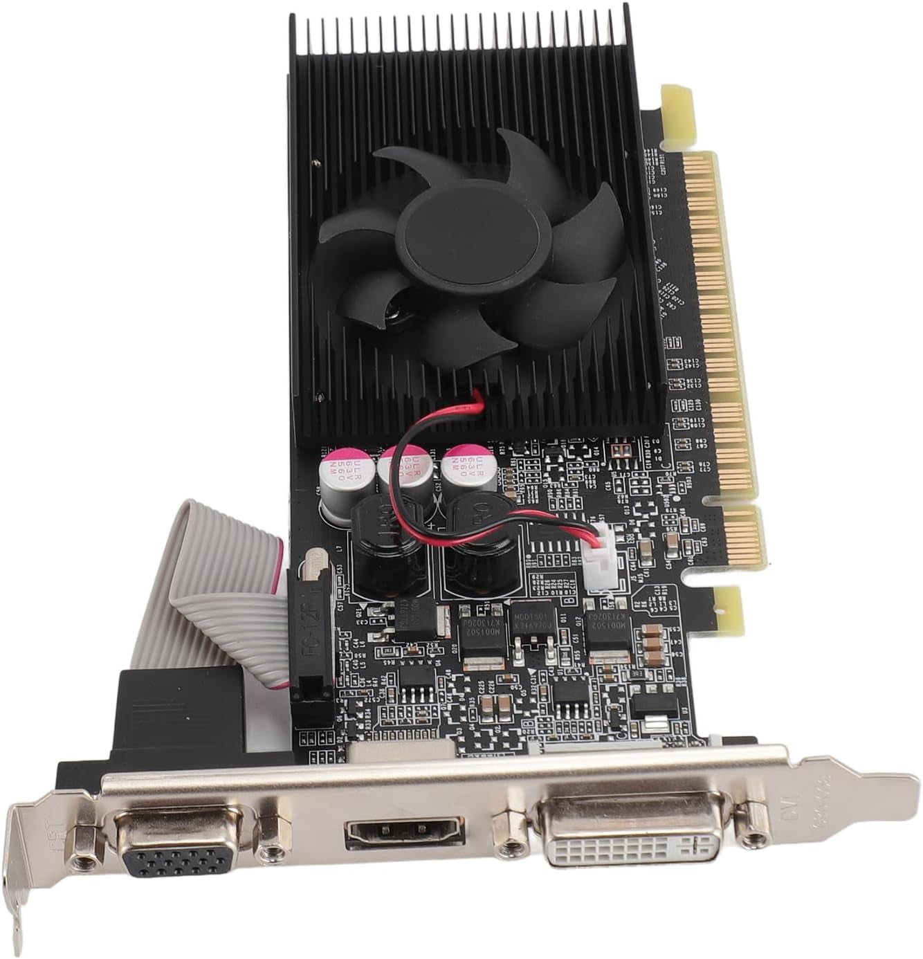 GT210 1GB DDR3 Graphics Card, 2560X1600 Resolution, DVI/VGA/HDMI Outputs, PCI Express with Built-In Fan, for Office and Gaming