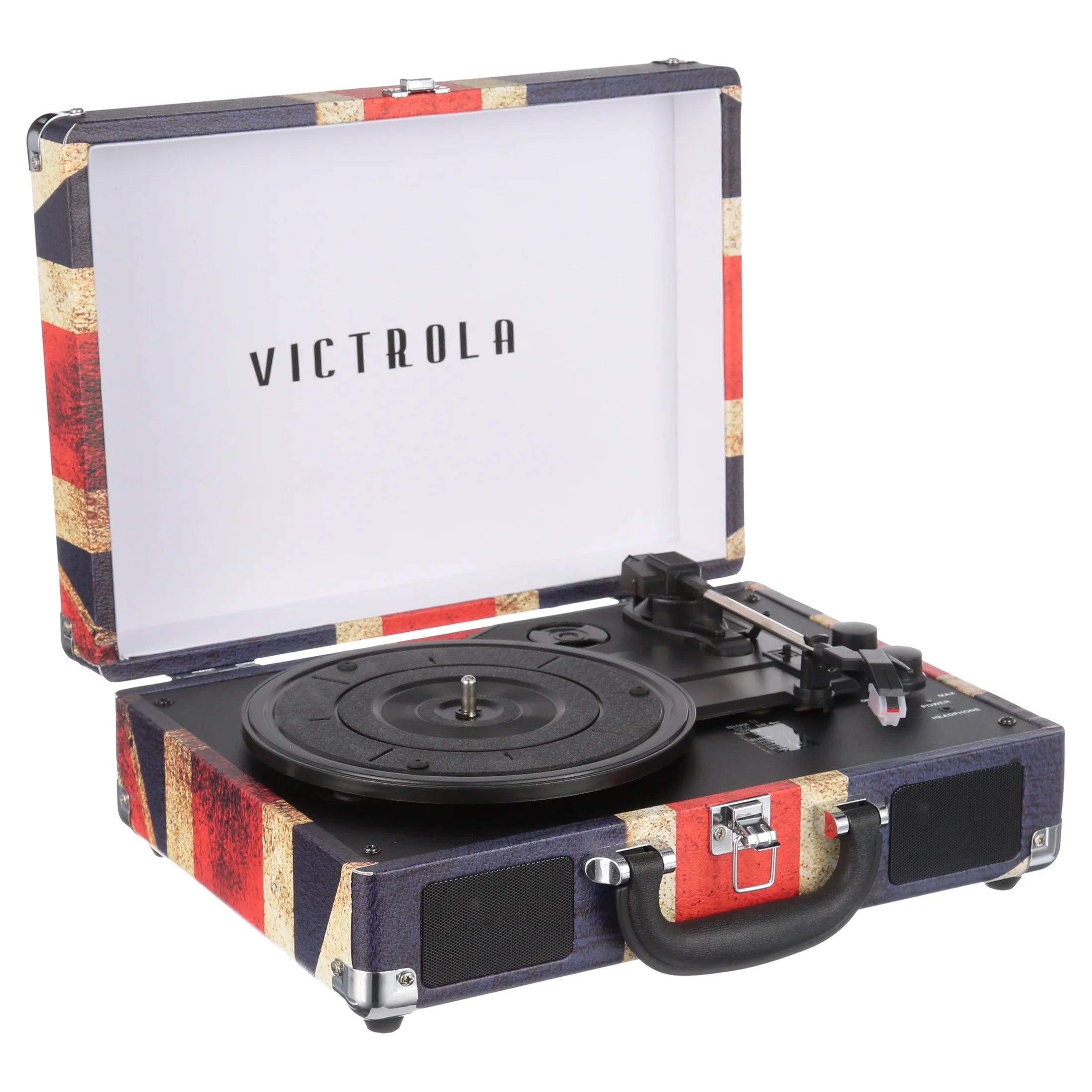 Victrola the Journey Bluetooth Suitcase Record Player with 3-Speed Turntable (Union Jack)