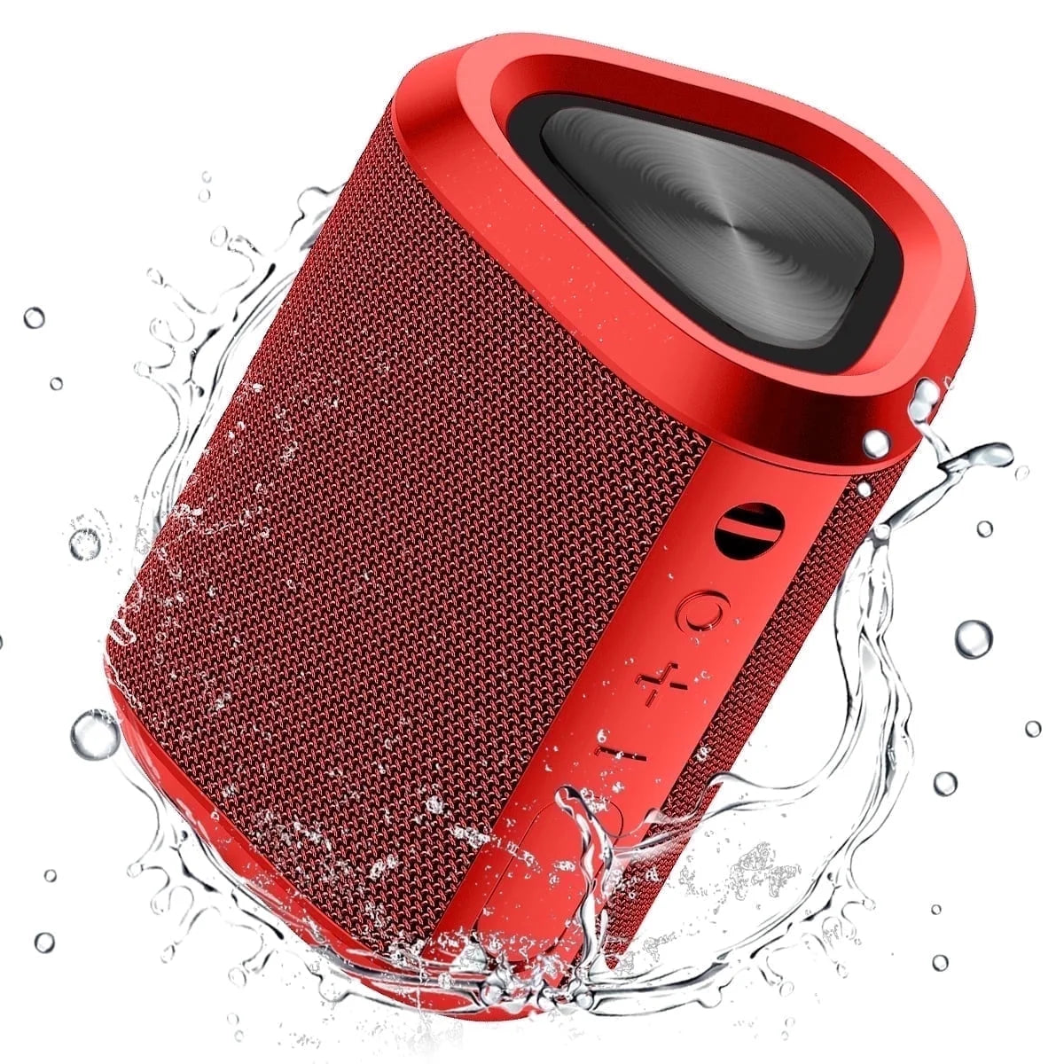 Hoey Portable Bluetooth Speaker,Ipx7 Waterproof Outdoor Speaker with 24Hr Playtime,Red