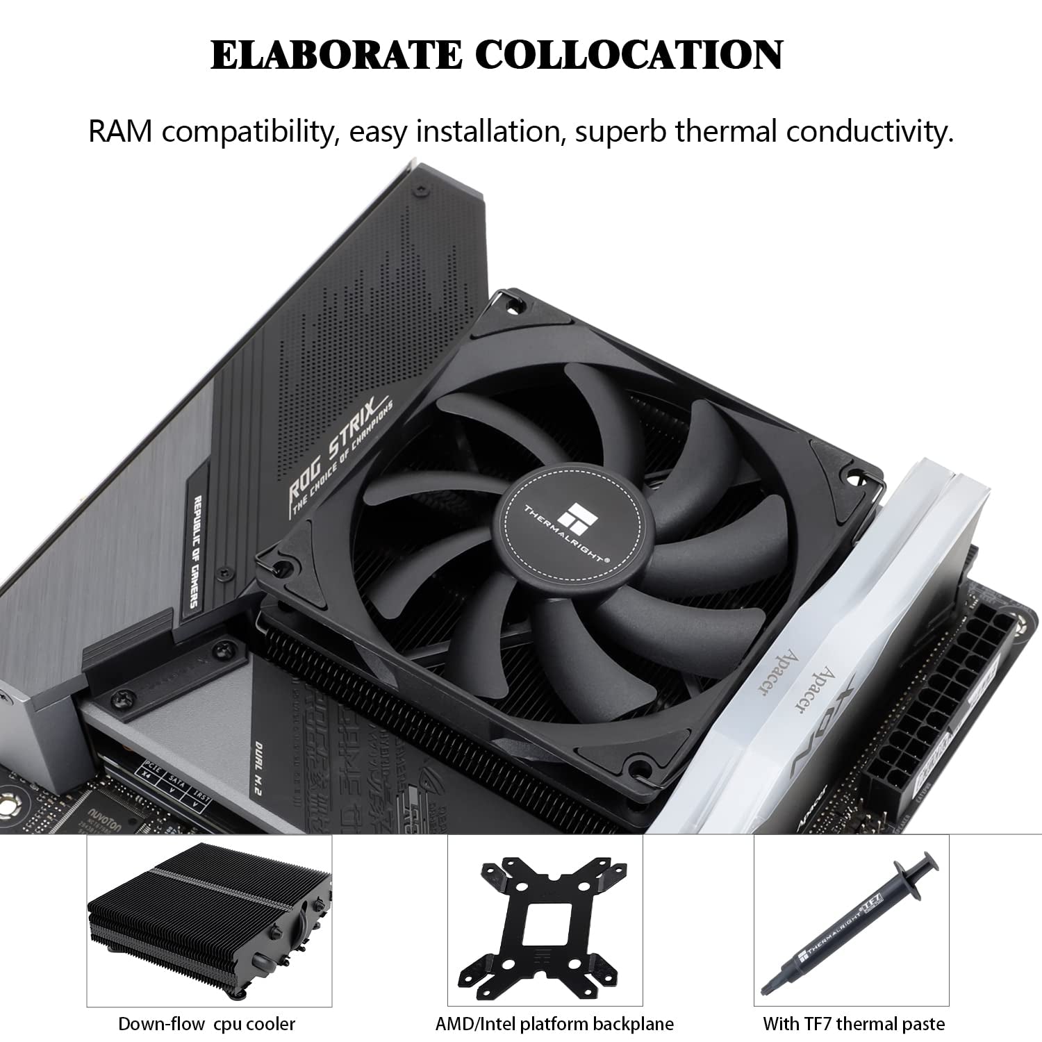 AXP90 X47 Black Low Profile CPU Air Cooler, 47Mm Height, TL-9015B Slim PWM CPU Fan, AGHP Technology, Computer ITX CPU Heatsink Cooler, for AMD:AM4 Am5/Intel 1150/1151/1200/1700