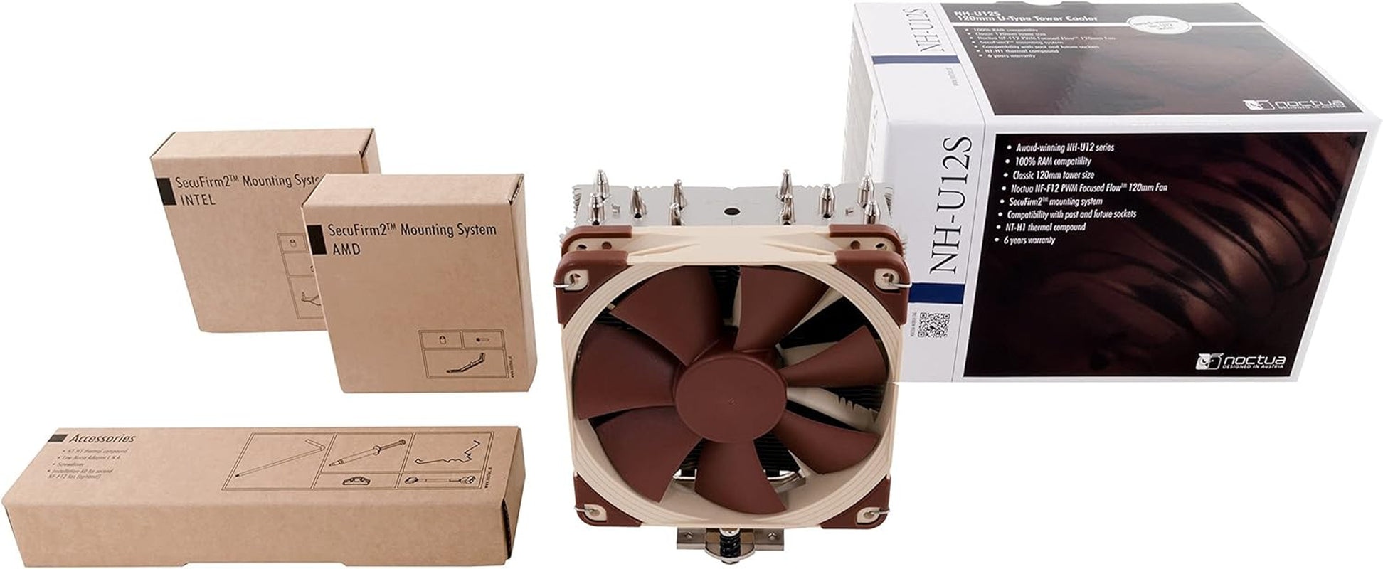 NH-U12S, Premium CPU Cooler with NF-F12 120Mm Fan (Brown)