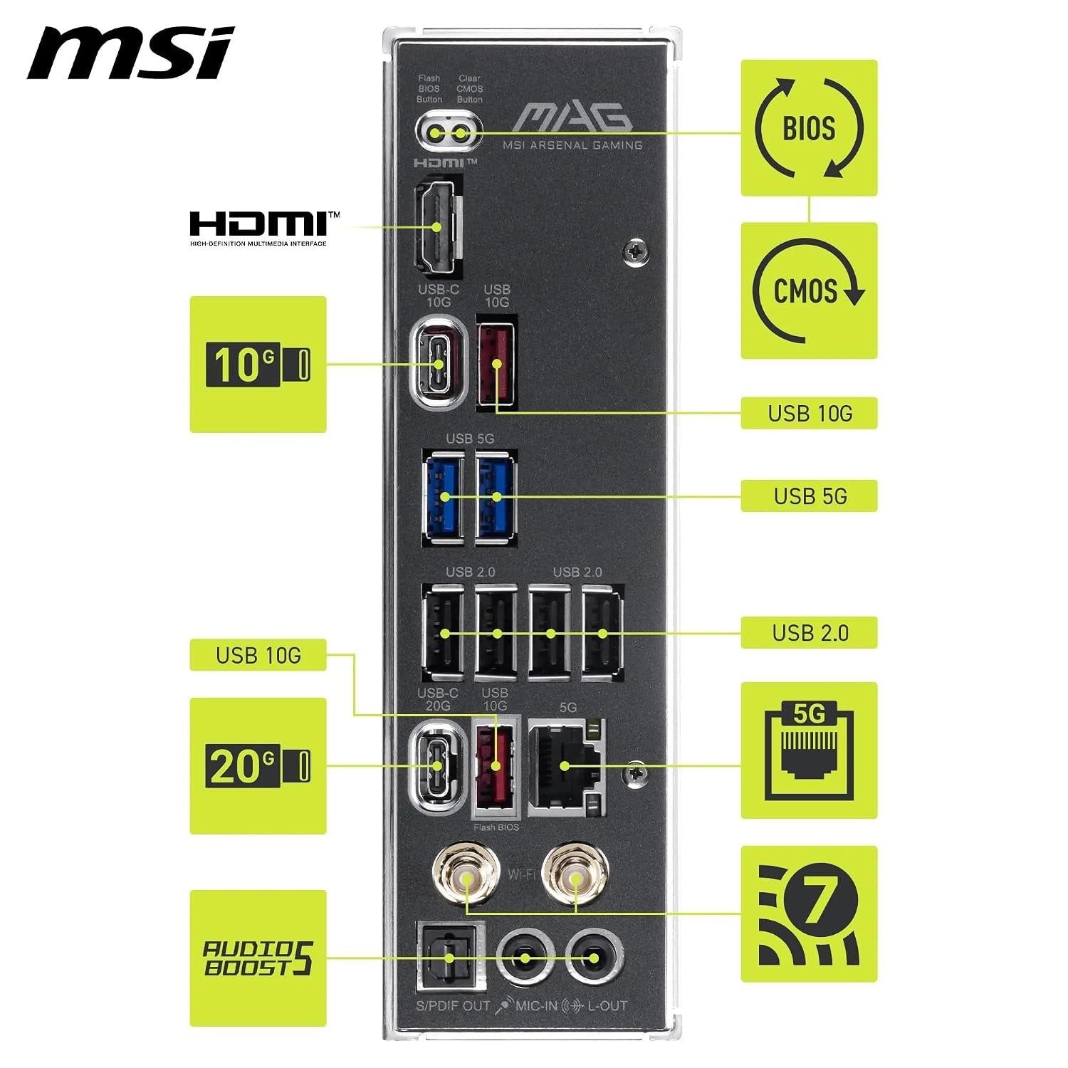 MSI MAG B850 Tomahawk Wifi Motherboard, ATX - Supports AMD Ryzen 9000/8000 / 7000 Processors, AM5-80A SPS VRM, DDR5 Memory Boost 8200+ Mt/S (OC), Pcie 5.0 X16, M.2 Gen5, Wi-Fi 7, 5G LAN