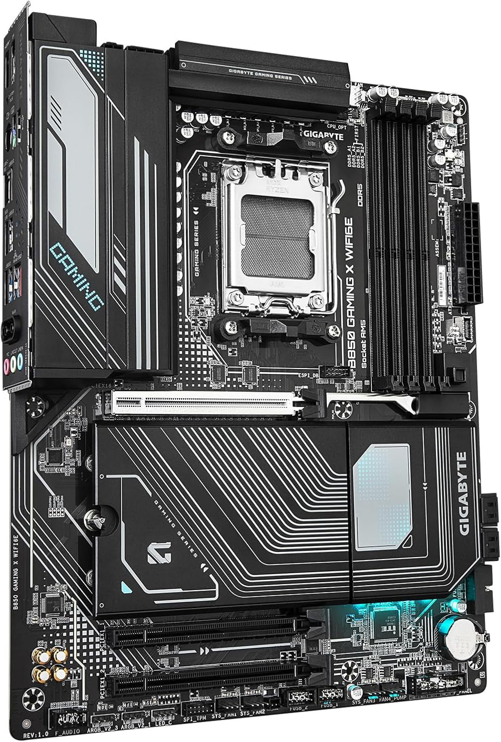 GIGABYTE B850 Gaming X WIFI6E AMD AM5 ATX Motherboard, Support AMD Ryzen 9000/8000/7000 Series, DDR5, 12+2+2 Power Phase, 3X M.2, Pcie 5.0, USB-C, WIFI6E, 2.5Gbe LAN, Ez-Latch, 5-Year Warranty