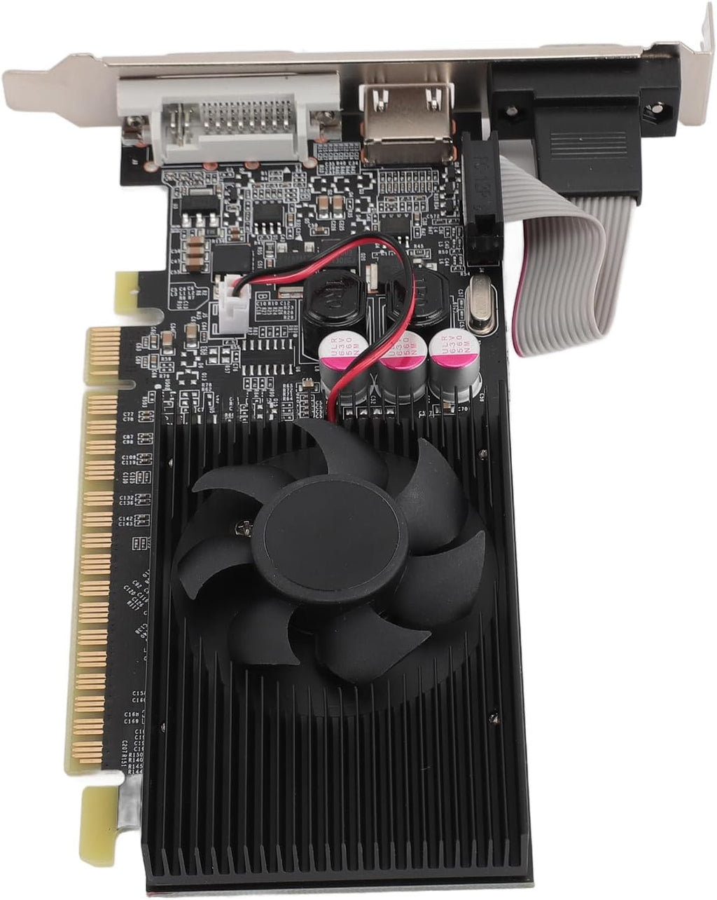 GT210 1GB DDR3 Graphics Card, 2560X1600 Resolution, DVI/VGA/HDMI Outputs, PCI Express with Built-In Fan, for Office and Gaming