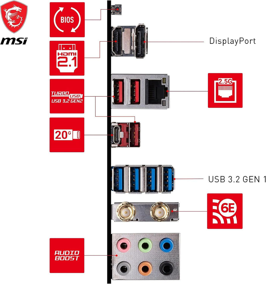 MSI B650 Gaming plus Wifi Motherboard AMD B650 Socket AM5 ATX