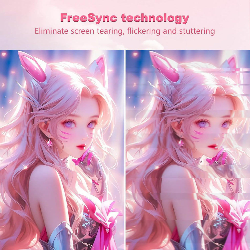 27 Inch Gaming Monitor, Pink 1800R Curved Monitor, FHD-1920X1080P, 165Hz, 1Ms, Fast IPS, Freesync Hdmi Monitor with Ultrathin, HDMI/DP/USB Vesa/Wall Mount Computer Monitor-Pink