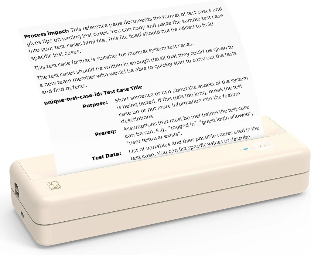Mixfeer Wireless Printer, Portable Thermal Inkless Printer Compatible with Android Ios Phones & Laptops, Beige