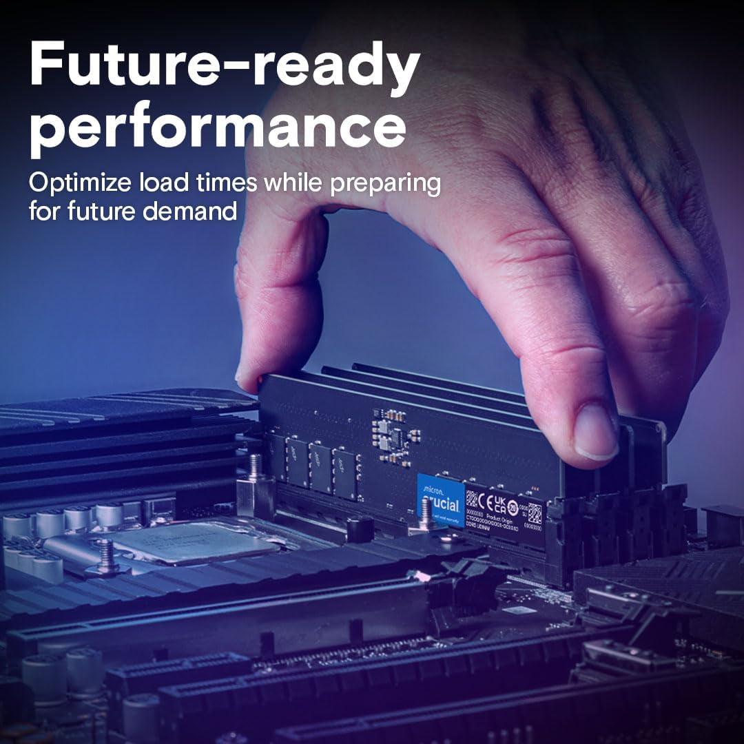 8GB DDR5 RAM, 4800Mhz Desktop Memory, UDIMM 288-Pin, Compatible with 13Th Gen Intel Core and AMD Ryzen 7000 - CT8G48C40U5