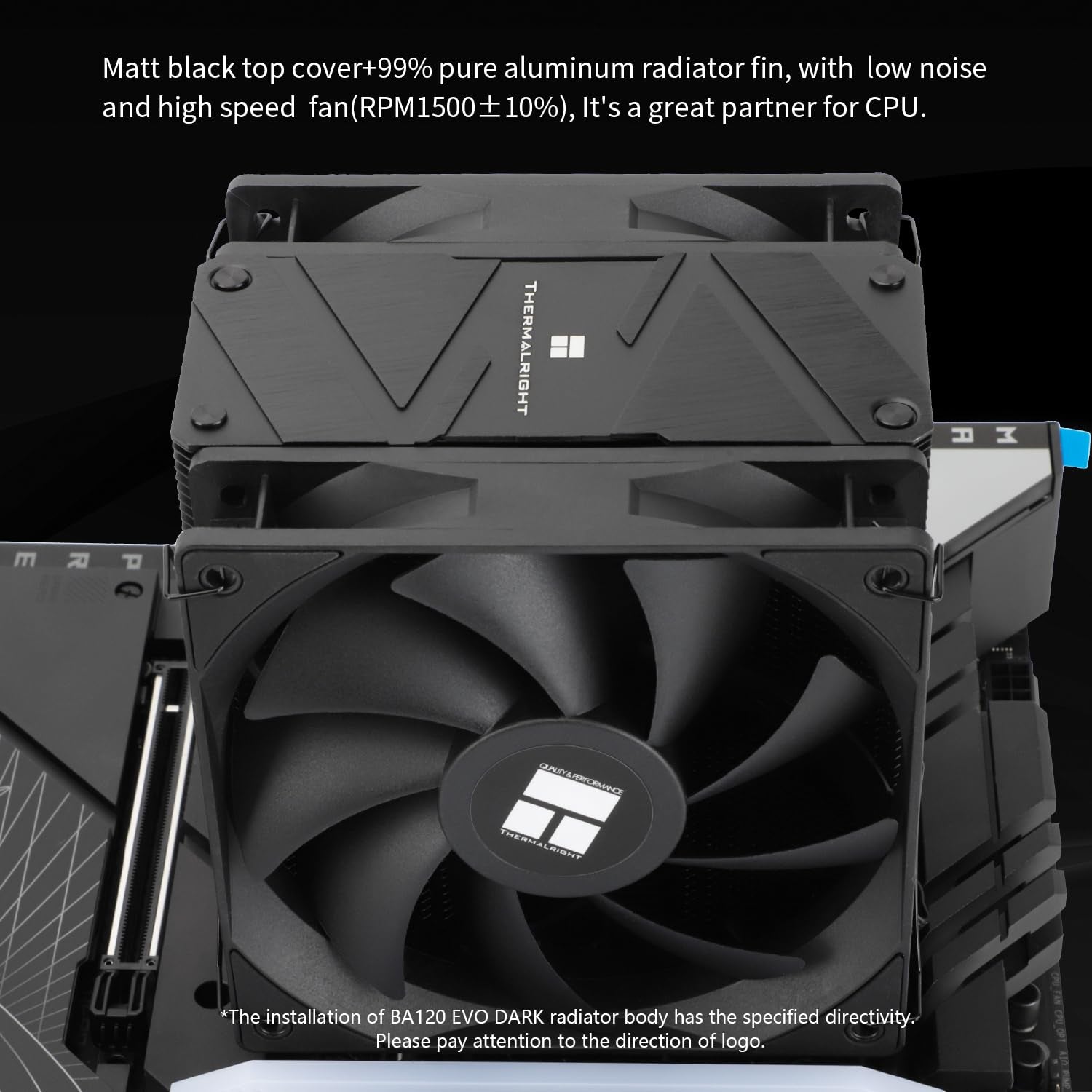 Burst Assassin 120 EVO DARK CPU Cooler, 2*120Cm PWM Quiet Fan CPU Air Cooler with 1500RPM Speed,Brushed Black Top,For Intel LGA1851/1700/1150/1151/1200&AM4/ AM5, Computer CPU Cooler,Black
