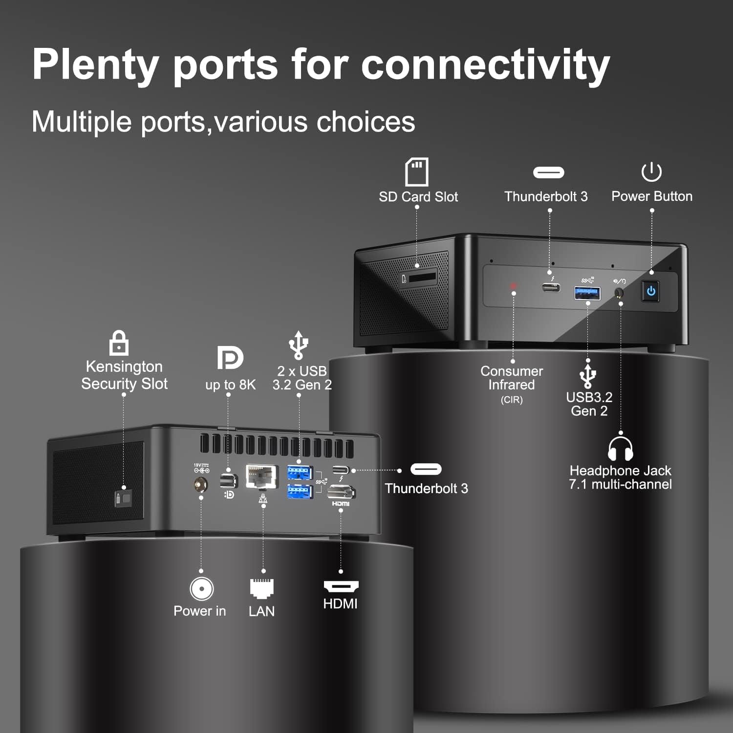 Intel NUC 11 NUC11PAHI5 Panther Canyon Mini PC, Core I5-1135G7, 16GB RAM, 512GB SSD, Mini Computers Windows 11 Pro for Business Home Office, Support 8K/Wifi 6/4K Quad Display/Bluetooth 5/Thunderbolt 3
