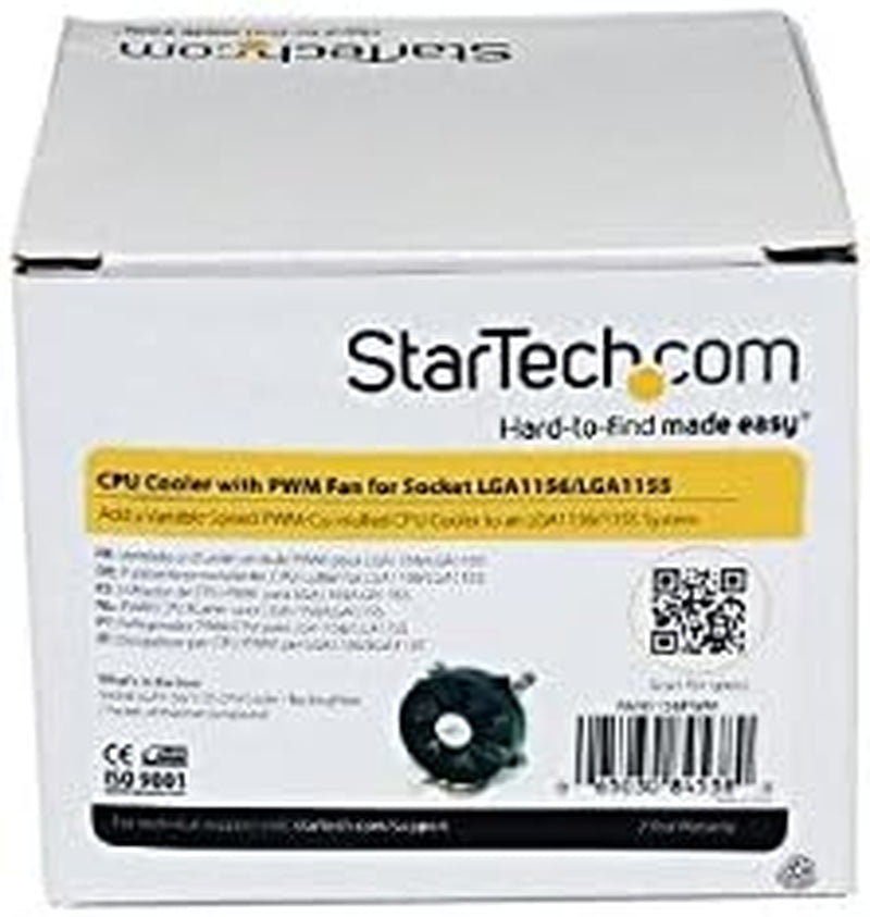 Startech 95Mm CPU Cooler Fan (FAN1156PWM) | with Heatsink for Socket LGA1156/1155/1150/1151/1200 with Pulse Width Modulation (PWM)