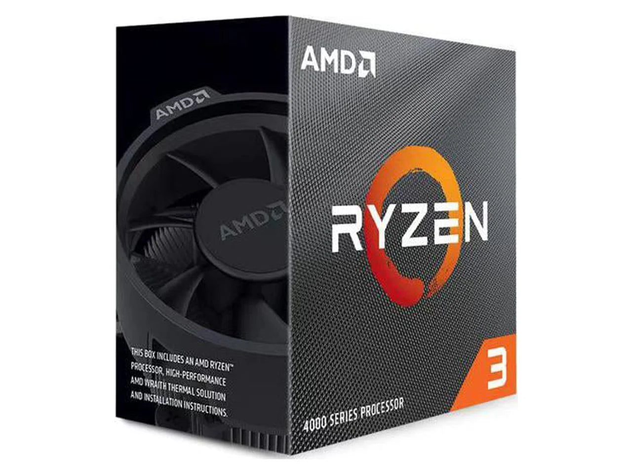 AMD Ryzen 3 4100 3.8Ghz 4-Core AM4 Processor with Wraith Stealth Cooler - 100-100000510BOX