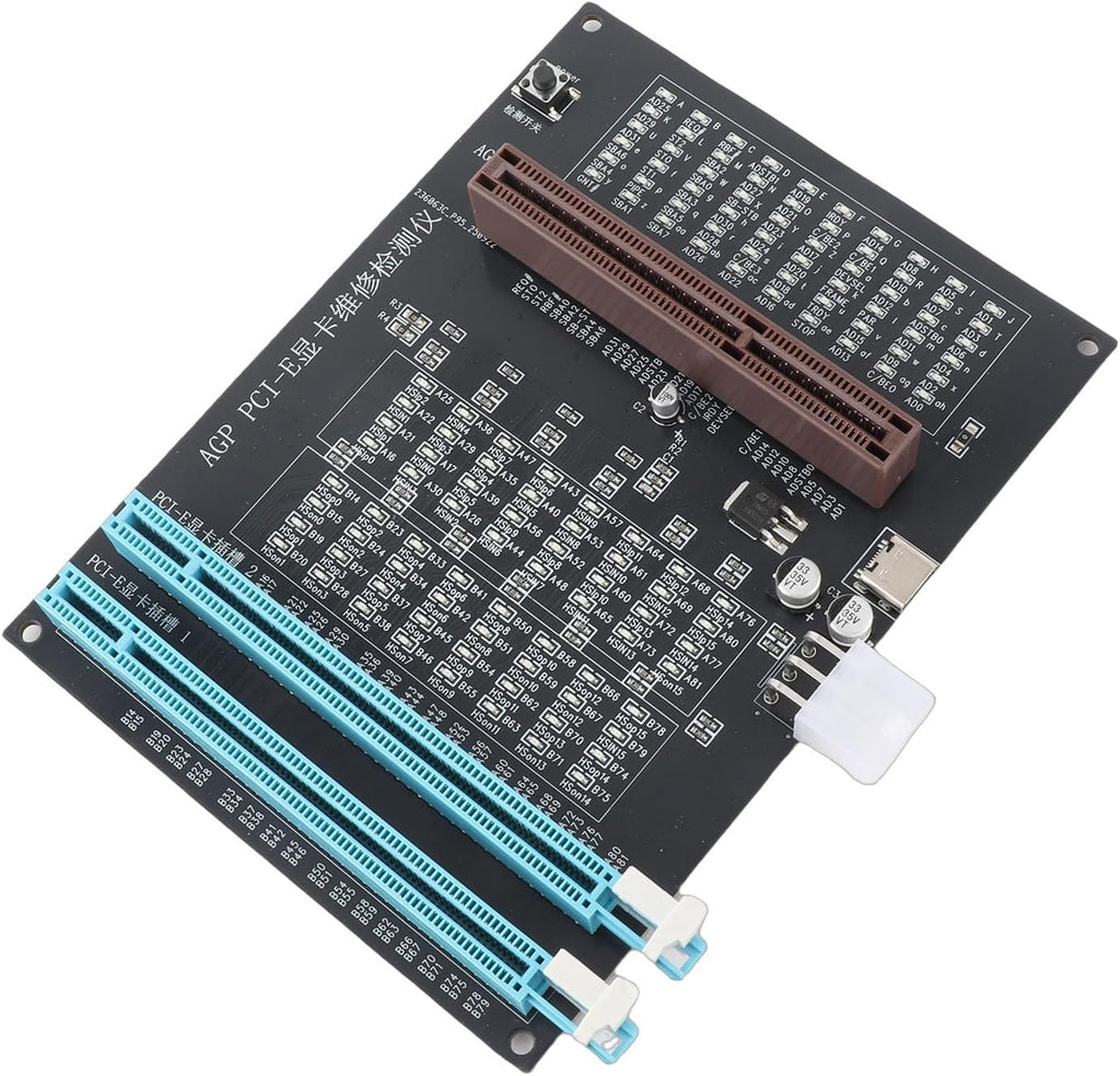 Computer Accessory Graphics Card Tester with Light,Agp PCI E Double Purpose Display Video Graphics Card Tester for Computer Accessory
