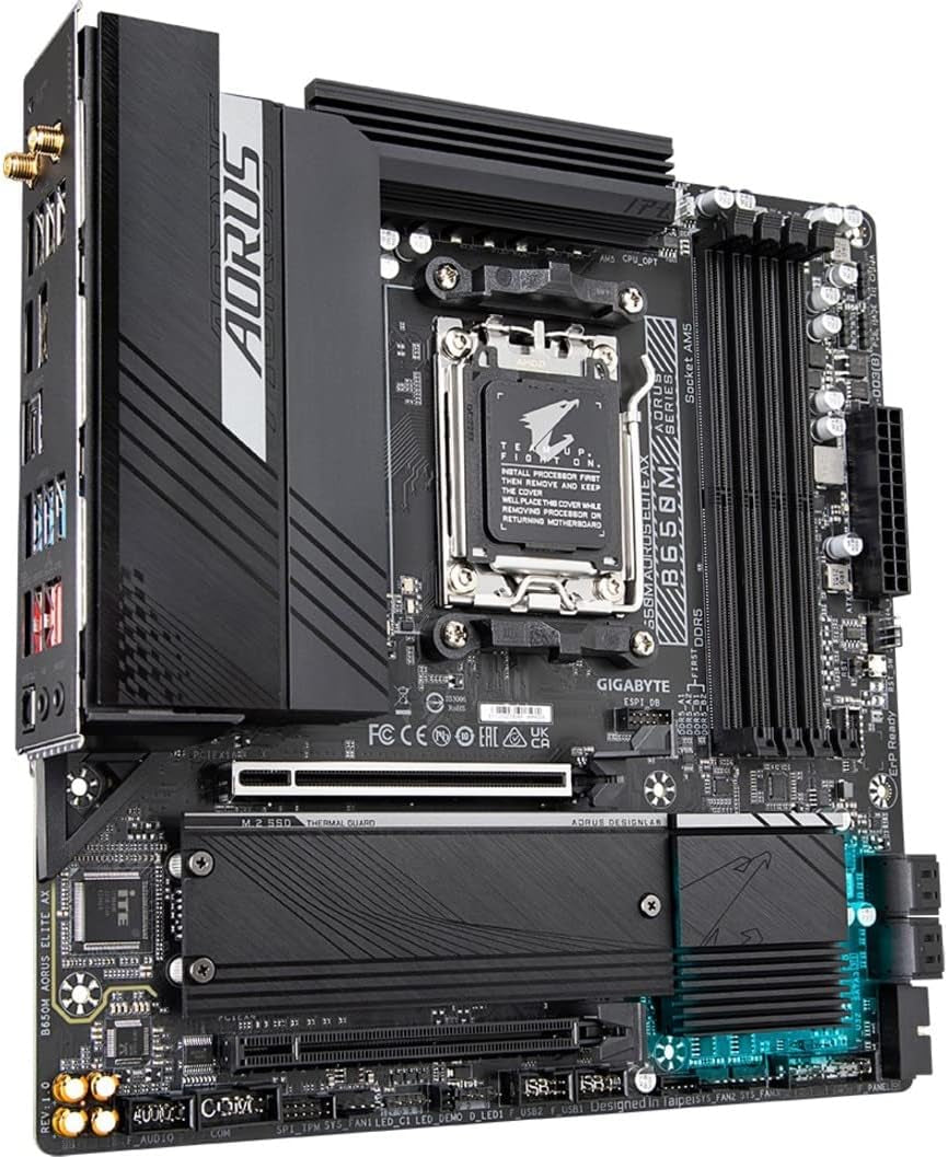 GIGABYTE B650M AORUS Elite AX AMD AM5 Matx Motherboard,Support Ryzen 9000/8000/7000 Series,Ddr5, 12+2+2 Power Phase,Pcie 5.0 M.2, USB-C 3.2 Gen 2,Wifi6E,2.5Gbe,Ez-Latch,Q-Flash,Rgb Fusion (Pack of 8)