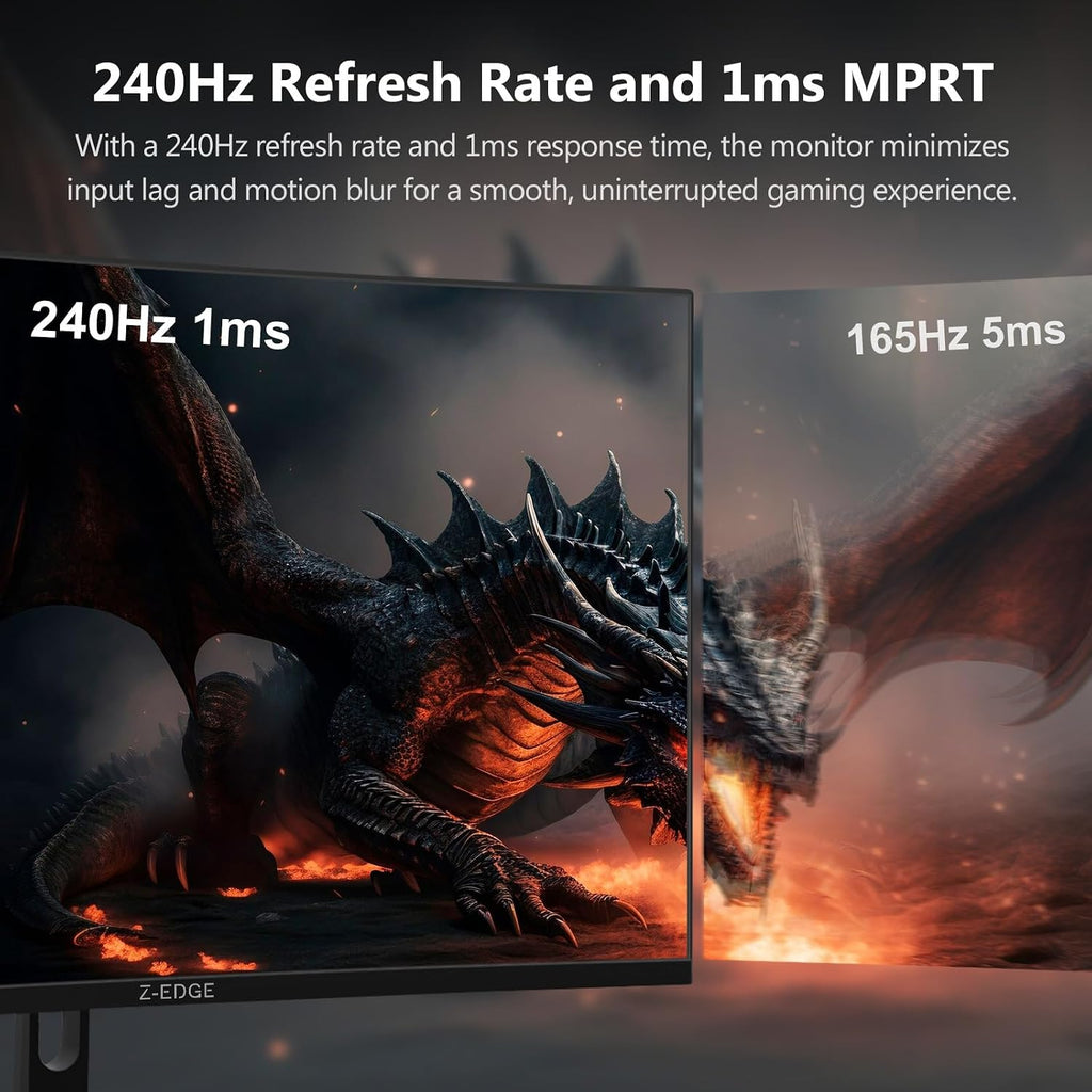 Z-Edge 32 Inch Curved Gaming Monitor,1080P, 180Hz/240Hz Computer Monitor | UG32P 1500R Curved Screen for Office & Gaming, 1Ms, Freesync, Low Blue Light, 1X DP & 2X HDMI, Metal Stand