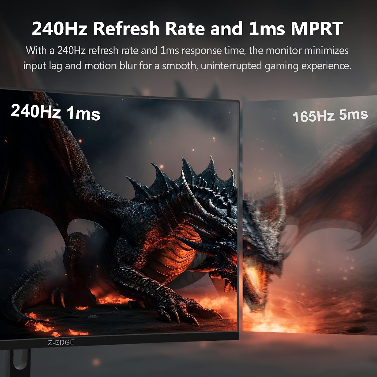 Z-Edge 32 Inch Curved Gaming Monitor,1080P, 180Hz/240Hz Computer Monitor | UG32P 1500R Curved Screen for Office & Gaming, 1Ms, Freesync, Low Blue Light, 1X DP & 2X HDMI, Metal Stand
