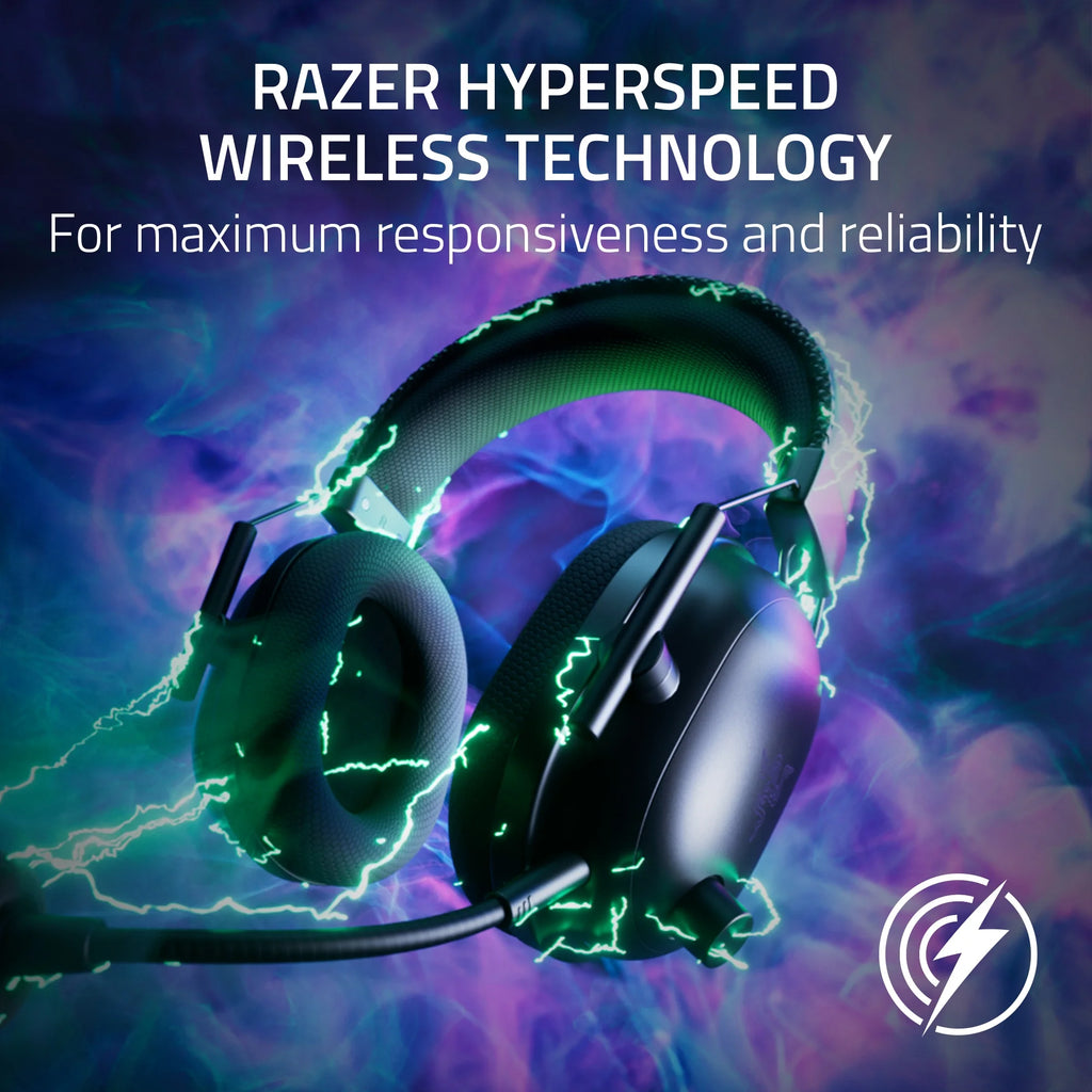Razer Blackshark V2 Pro Wireless PC Gaming Headset, 2.4Ghz, BT, Hyperspeed Wireless, 70Hr Battery, 320G, Black