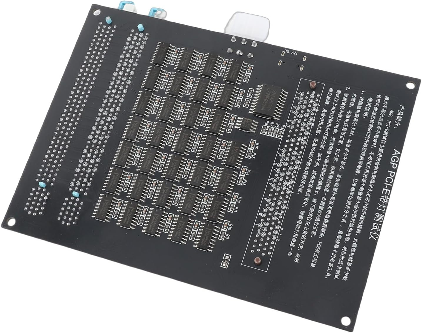Computer Accessory Graphics Card Tester with Light,Agp PCI E Double Purpose Display Video Graphics Card Tester for Computer Accessory