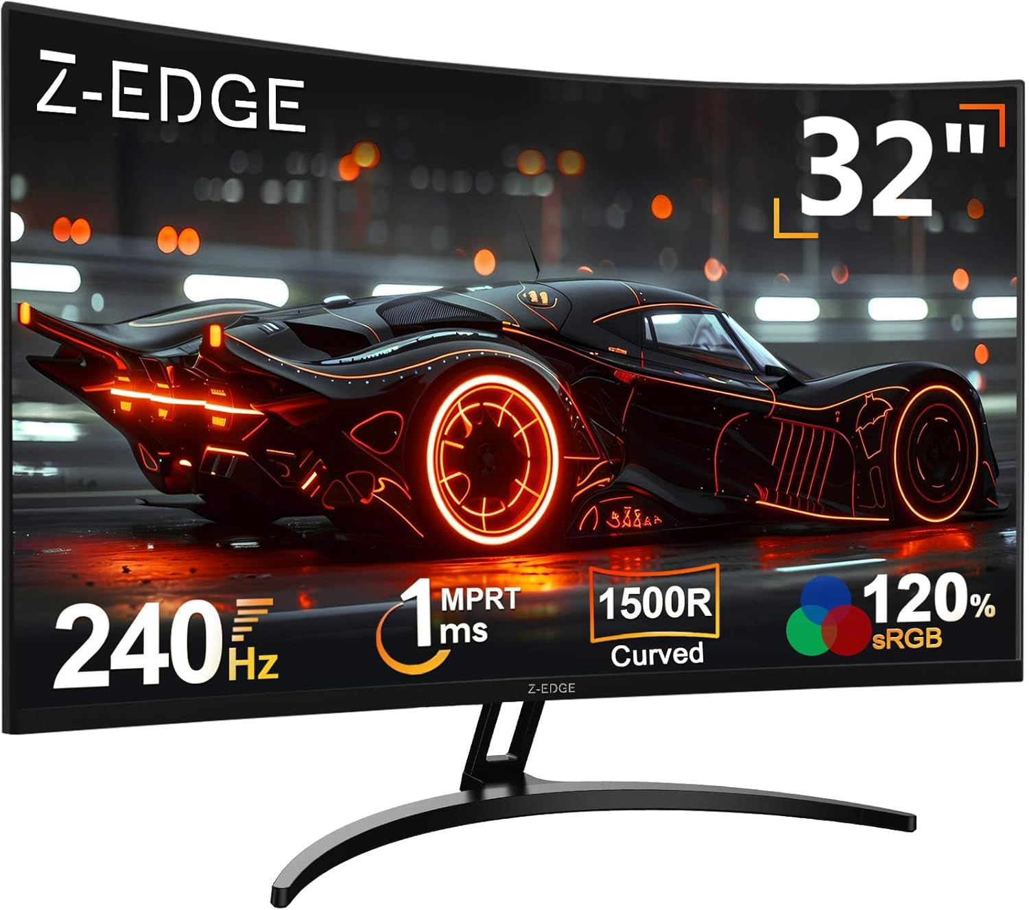 Z-Edge 32 Inch Curved Gaming Monitor,1080P, 180Hz/240Hz Computer Monitor | UG32P 1500R Curved Screen for Office & Gaming, 1Ms, Freesync, Low Blue Light, 1X DP & 2X HDMI, Metal Stand