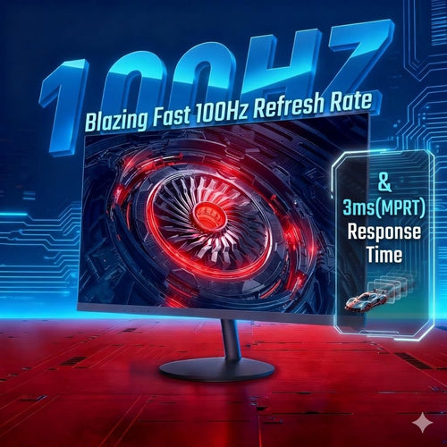 24 Inch Gaming Monitor, FHD 1080P IPS 100Hz, 3Ms Response Time Computer Monitor, HDMI DP PC Monitor with Built-In Speakers, Low Blue Light, VESA Mount, Desktop Monitor for Laptop & Home Office
