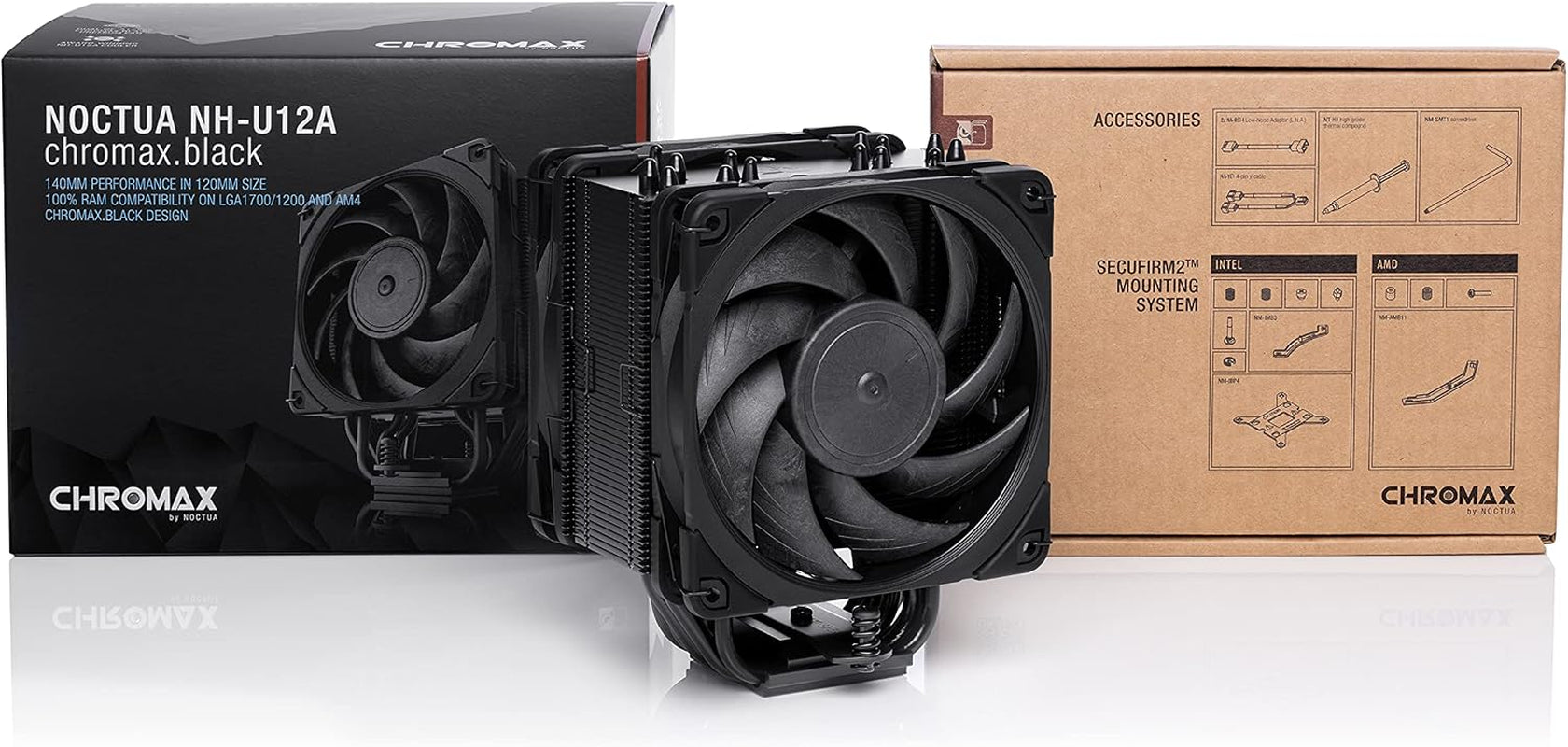 NH-U12A Chromax.Black, 120Mm Single-Tower CPU Cooler (Black)