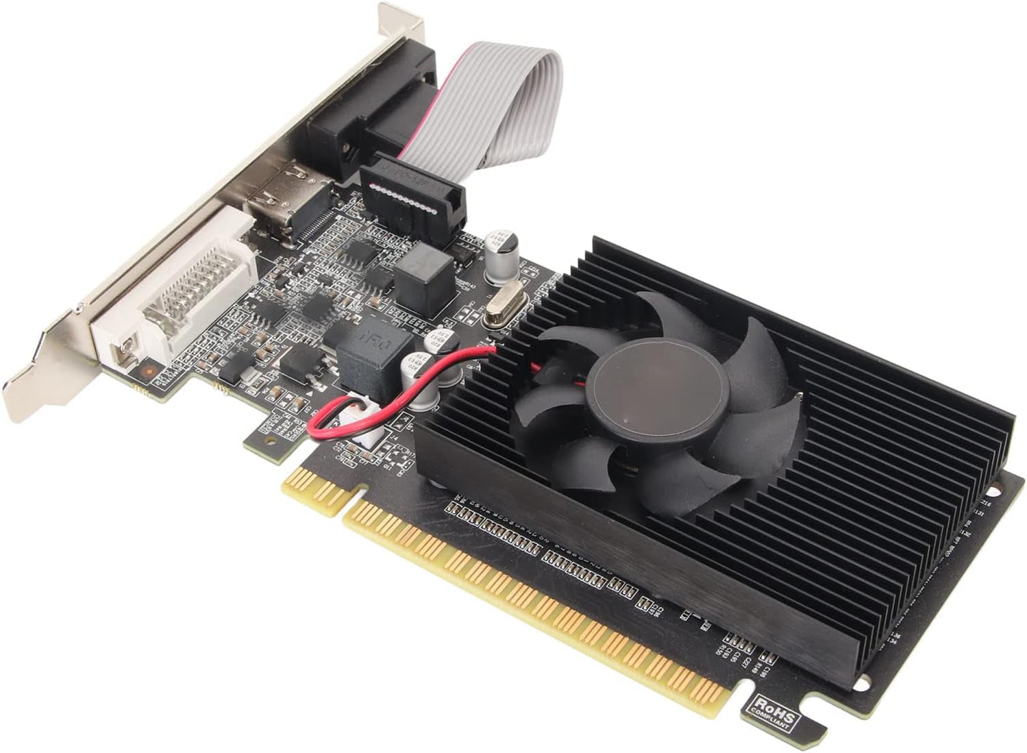 GT210 Graphics Card, 1GB DDR3 64 Bit PC Video Cards, PCI Express X16, Single Fan Air Cooling, Supports VGA DVI HD Multimedia Interface