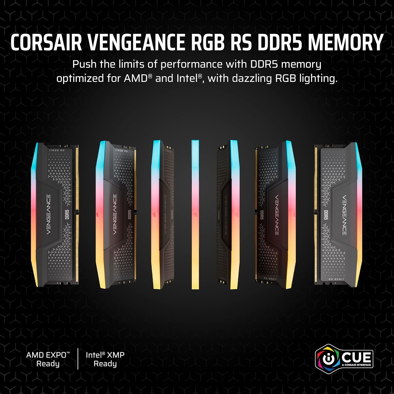 CORSAIR Vengeance RGB RS DDR5 RAM 32GB (2X16Gb) up to 5600Mhz CL40-40-40-77 1.25V AMD Expo Intel XMP Computer Desktop Memory – Gray (CMG32GX5M2B5600Z40)
