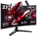 KOORUI 27 Inch 1440P Curved Gaming Monitor, 180Hz QHD Computer Monitor, 1Ms Adaptive-Sync, Hdmi/Displayport, 27E6QCA