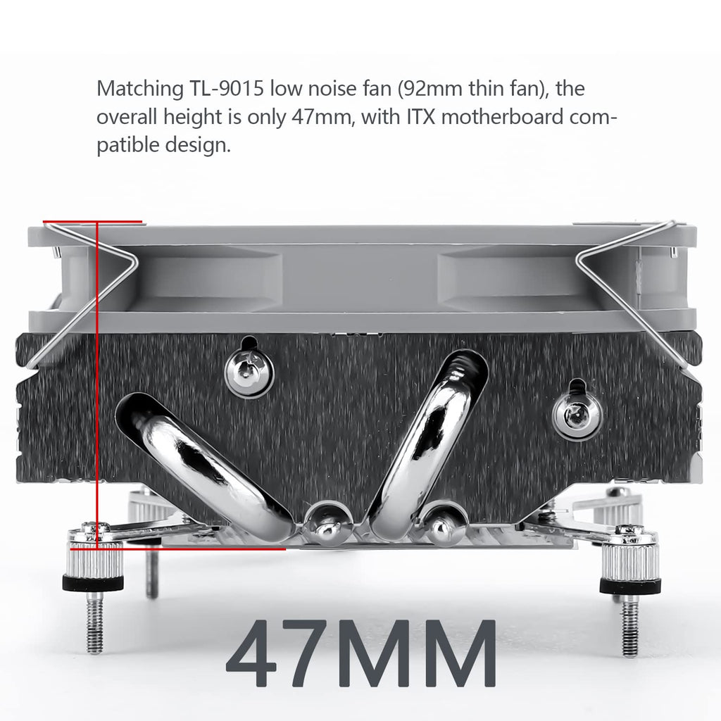 AXP90 X47 Low Profile CPU Cooler, with 92Mm TL-9015 Slim PWM Fan, ITX CPU Cooelr Fan, 47Mm Height,For AMD AM4 Am5/Intel 1150/1151/1155/11851/1200/1700(AXP90 X47)