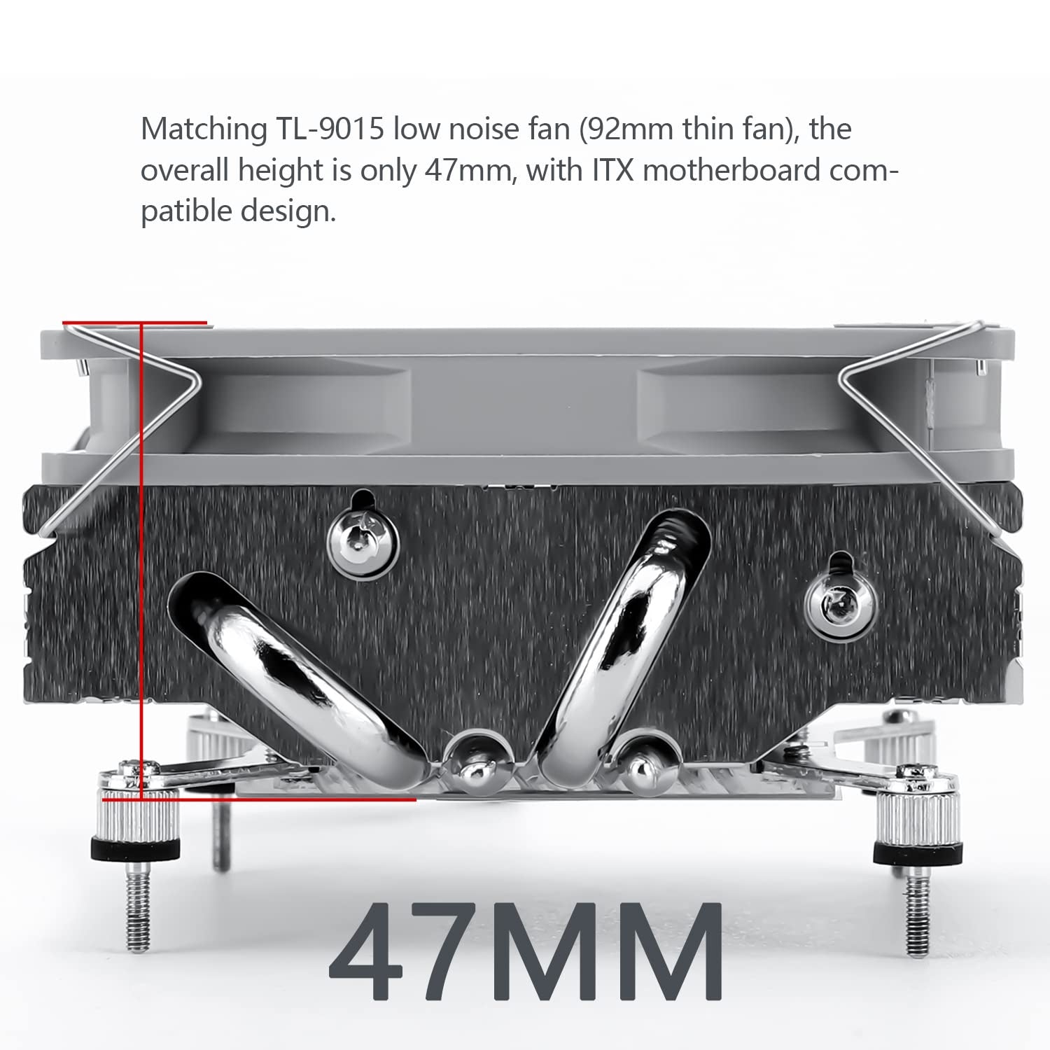 AXP90 X47 Low Profile CPU Cooler, with 92Mm TL-9015 Slim PWM Fan, ITX CPU Cooelr Fan, 47Mm Height,For AMD AM4 Am5/Intel 1150/1151/1155/11851/1200/1700(AXP90 X47)