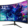 32 Inch Curved Monitor,1440P VA Screen 165Hz, 1500R Curved Gming Monitor,Computer Monitor 1Ms,Freesync & G-Sync, HDR10, 120% Srgb Coverage, DP/HDMI, PC Monitor VESA Mount Compatible