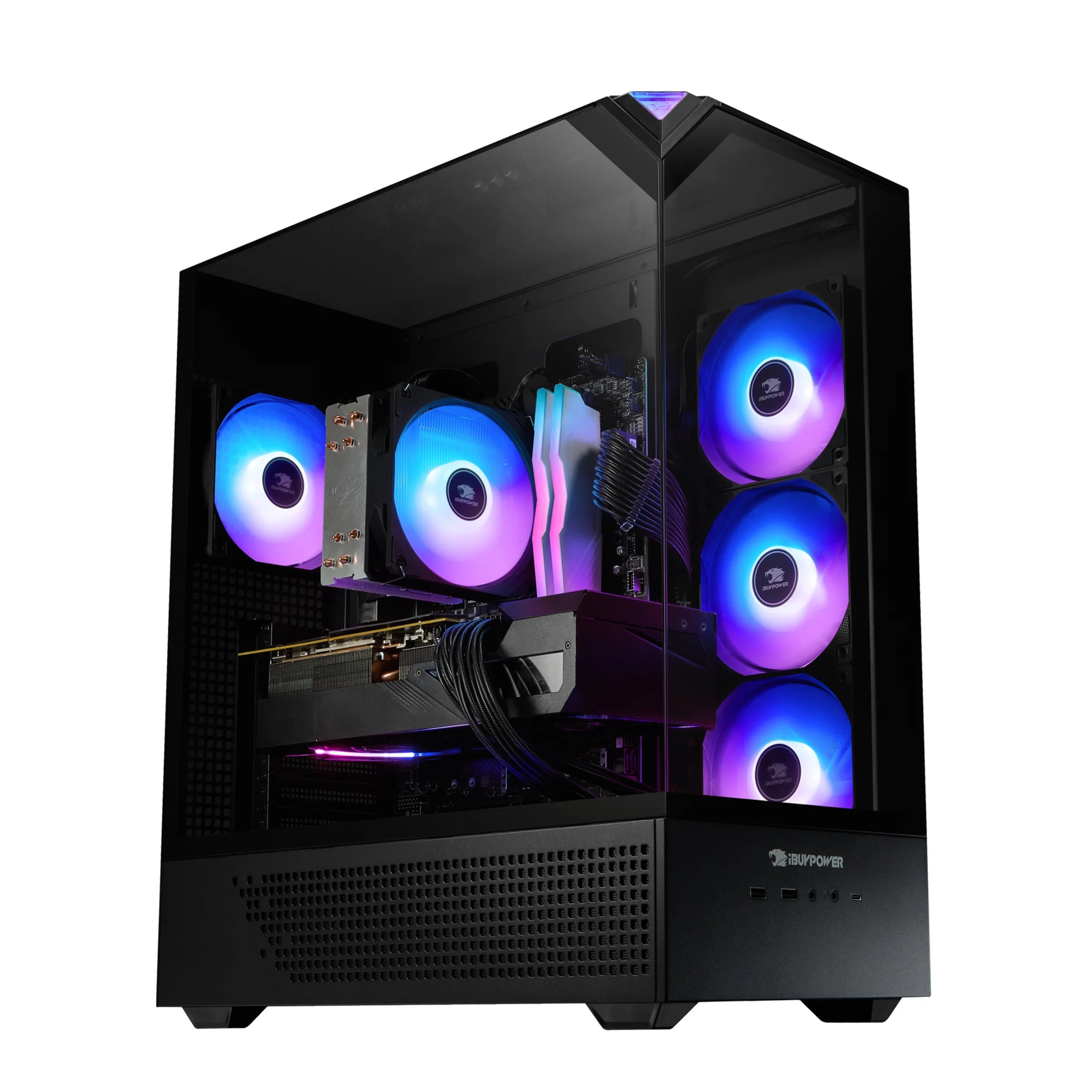 Ibuypower Element Black Gaming PC Desktop Computer Intel Core I9 14900F, NVIDIA Geforce RTX 5070 12GB, 32GB RAM, 1TB SSD, Windows 11, EBI9N5702